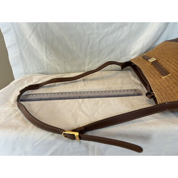 Etienne Aigner Woven Purse Tan And Brown - Picture 6 of 12